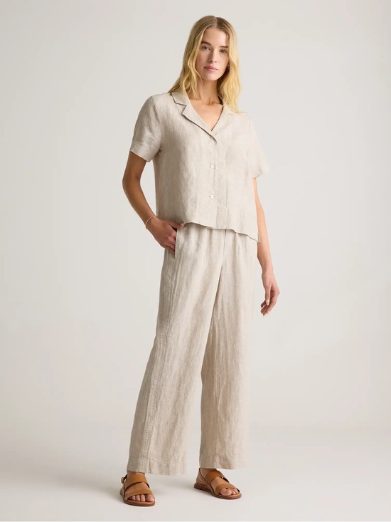 Quince Pants - Quince Natural Beige Wide-Leg Linen Pants Size XL 💯Linen
